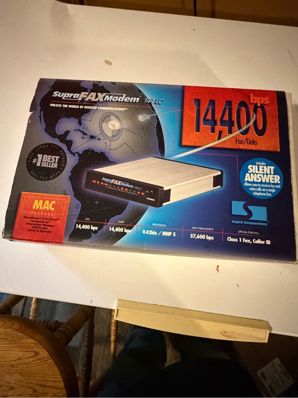 Supra 14400 bps FAXModem Box – Blue and Red Graphics